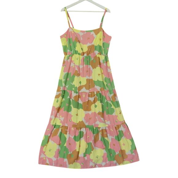 SANCTUARY SOCIAL STANDARD Floral Tiered Maxi Dress Womens‎ SZ XXL Strap Smocked - Picture 1 of 10